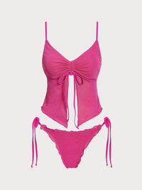 Women's Knitted Nylon Silver Thread Tankini Set Tankinis - SAMIOLSWIM