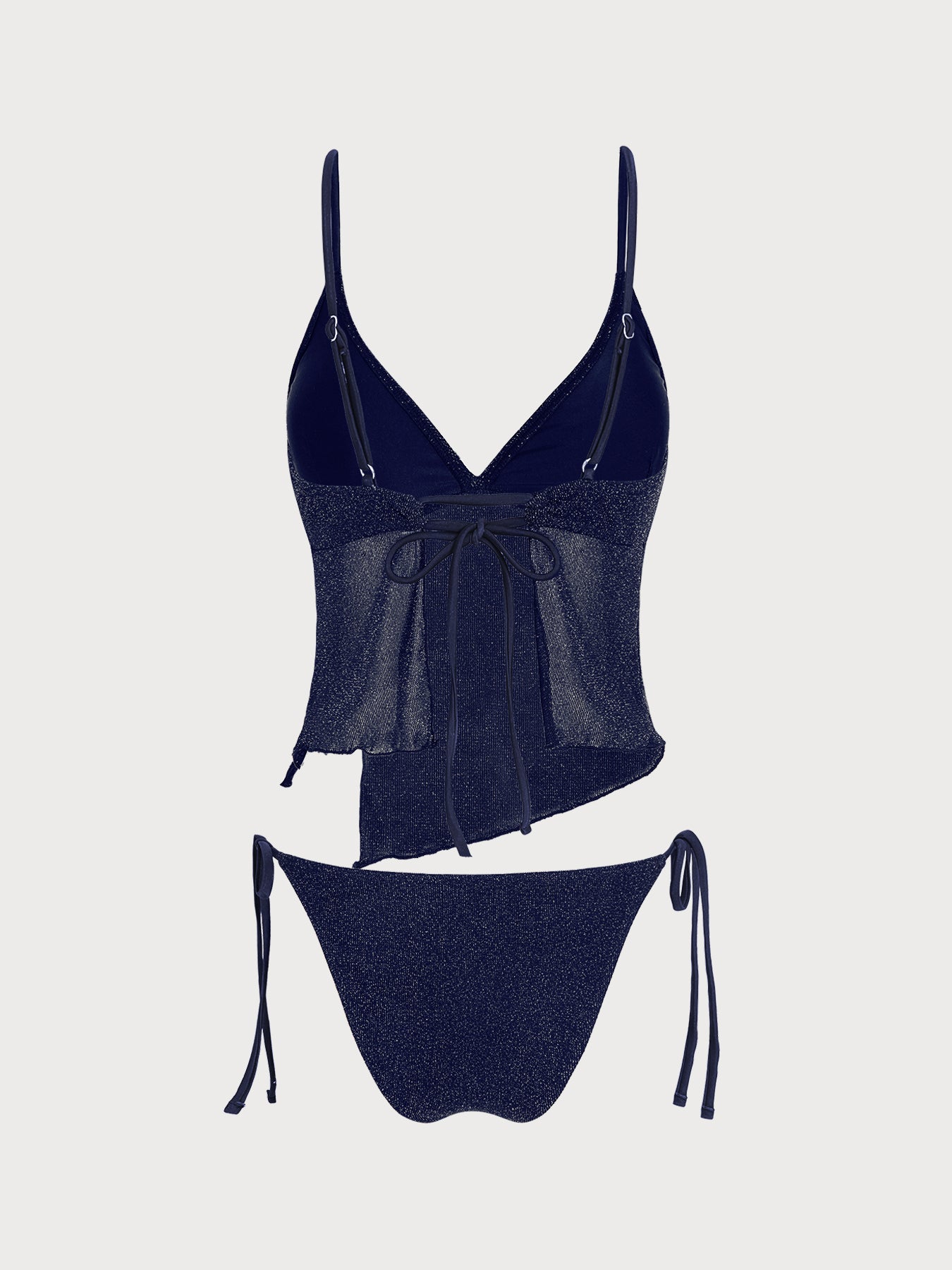 Women's Knitted Nylon Silver Thread Tankini Set Tankinis - SAMIOLSWIM
