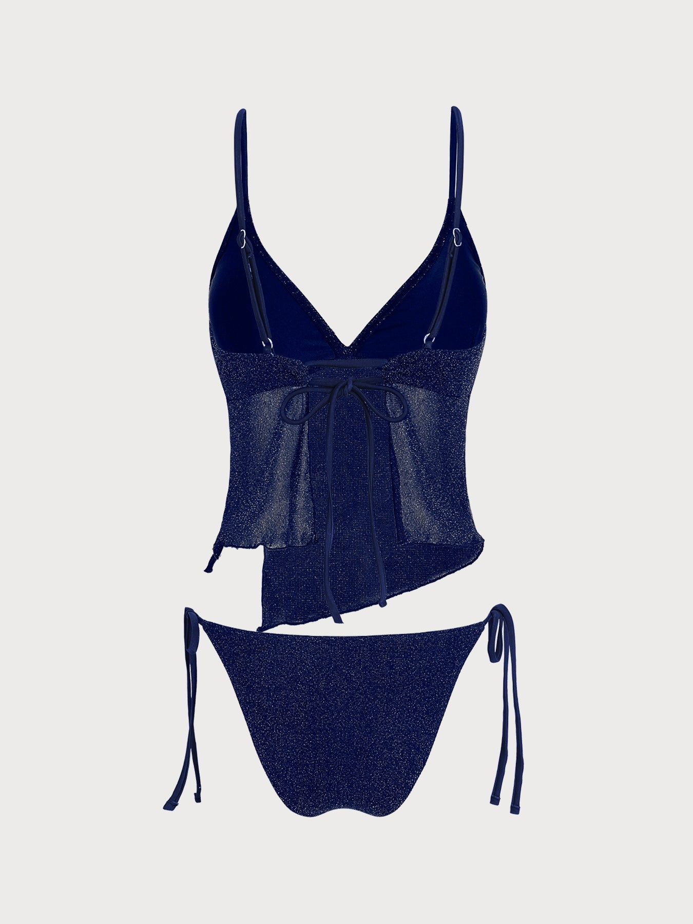 Women's Knitted Nylon Silver Thread Tankini Set Tankinis - SAMIOLSWIM