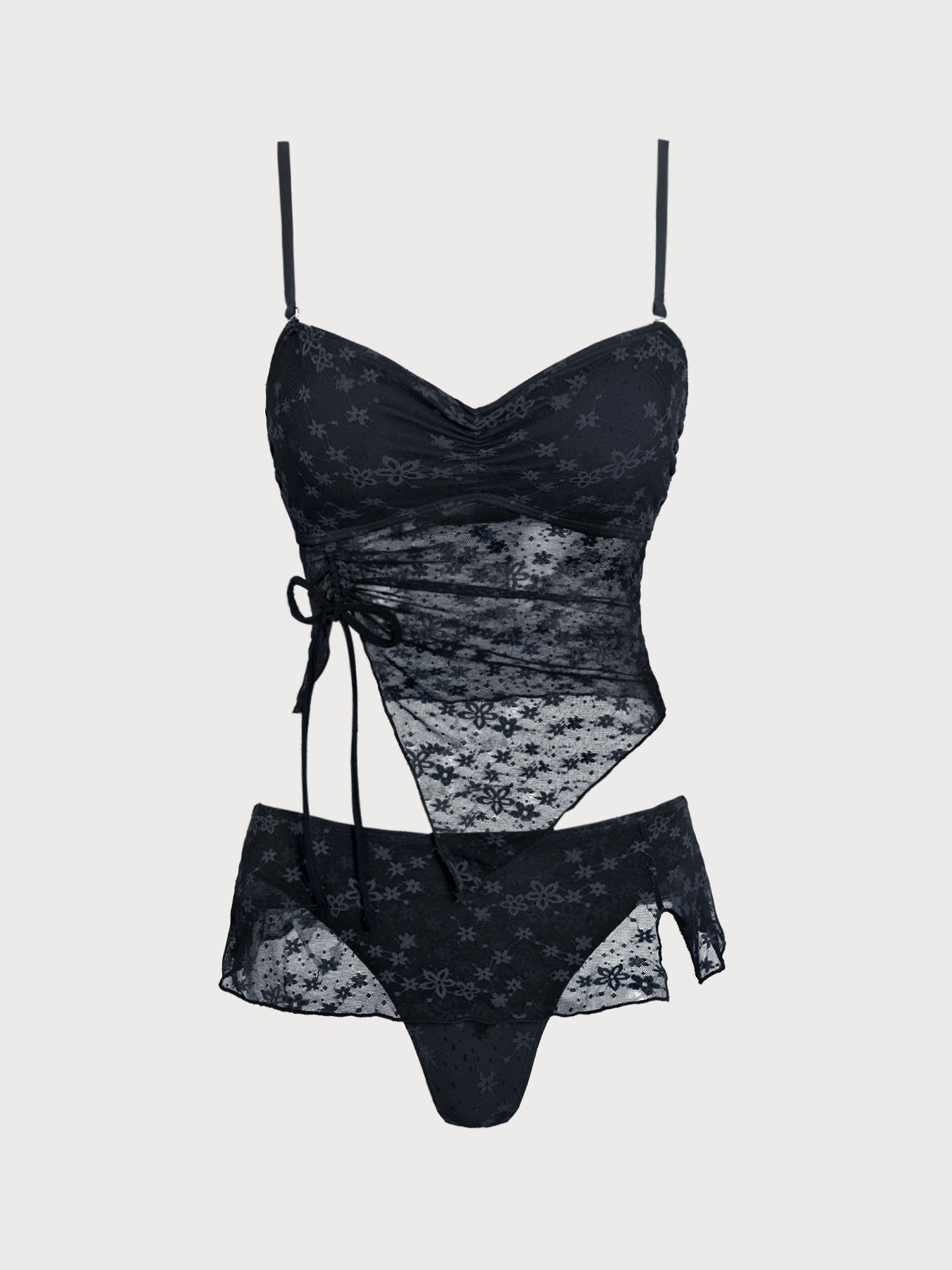 Women's Knitted Nylon Tankini Suit Black Tankinis - SAMIOLSWIM