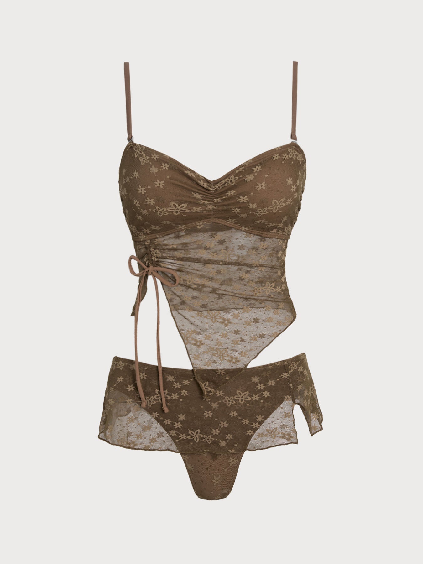 Women's Knitted Nylon Tankini Suit Coffee Tankinis - SAMIOLSWIM