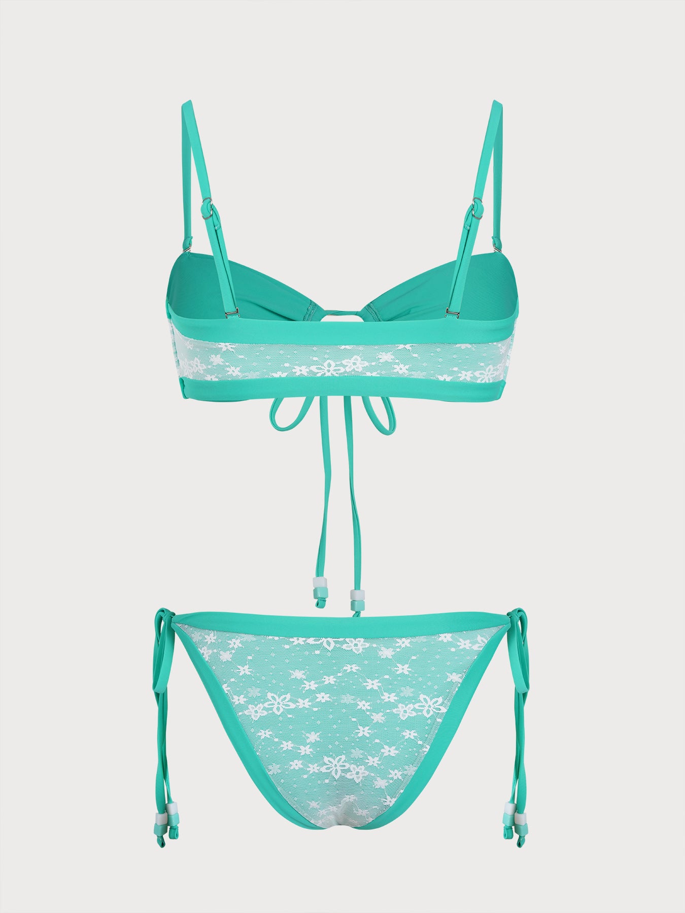 Women's Knitted Nylon Trim Bikini Set Bikinis - SAMIOLSWIM