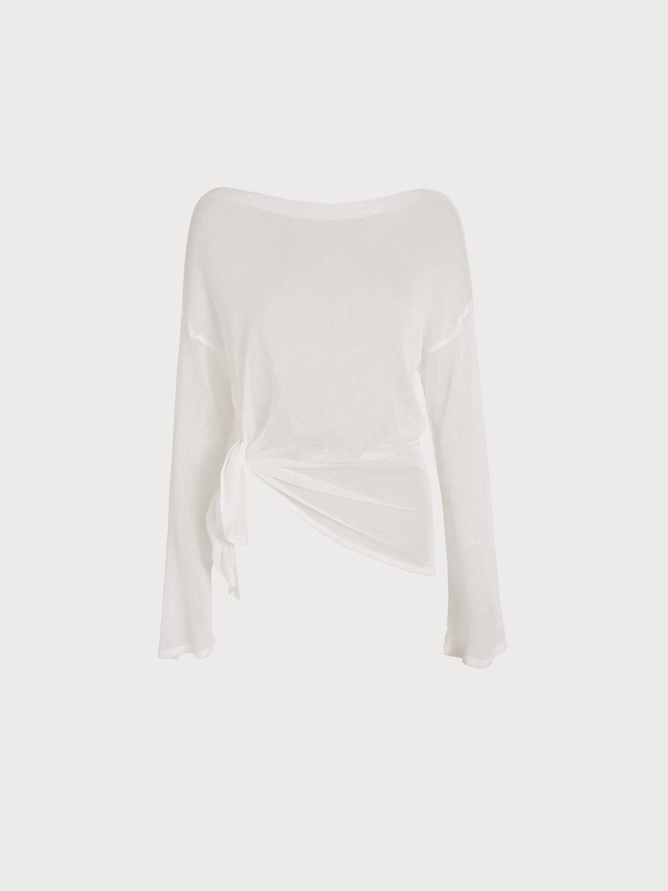 Women's Knitted Open-Knit Beach Cover-up White Cover-ups - SAMIOLSWIM
