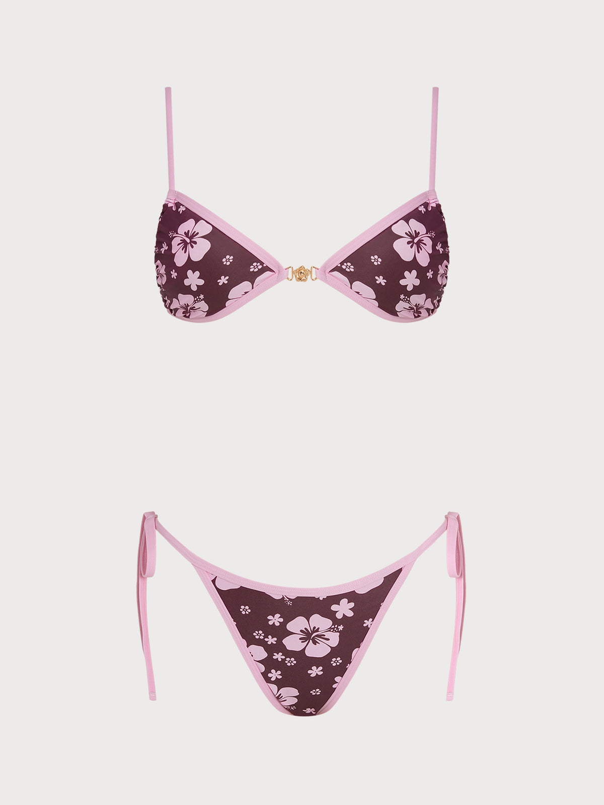 Women's Knitted Polyester Bikini Set Coffee - SAMIOLSWIM