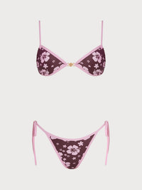 Women's Knitted Polyester Bikini Set Coffee - SAMIOLSWIM