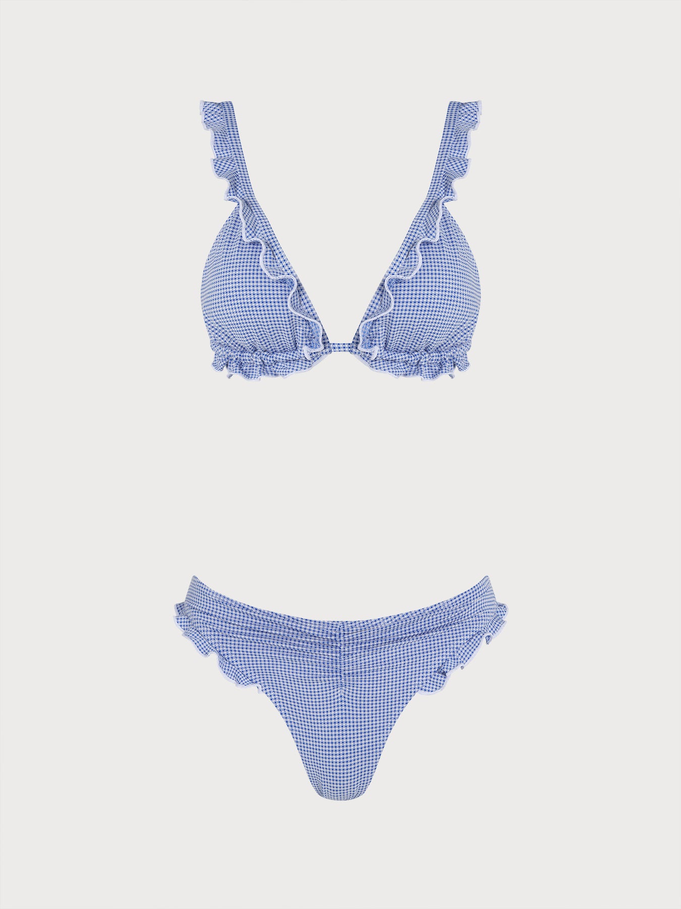 Women's Knitted Polyester Bikini Set Light Blue Bikinis - SAMIOLSWIM