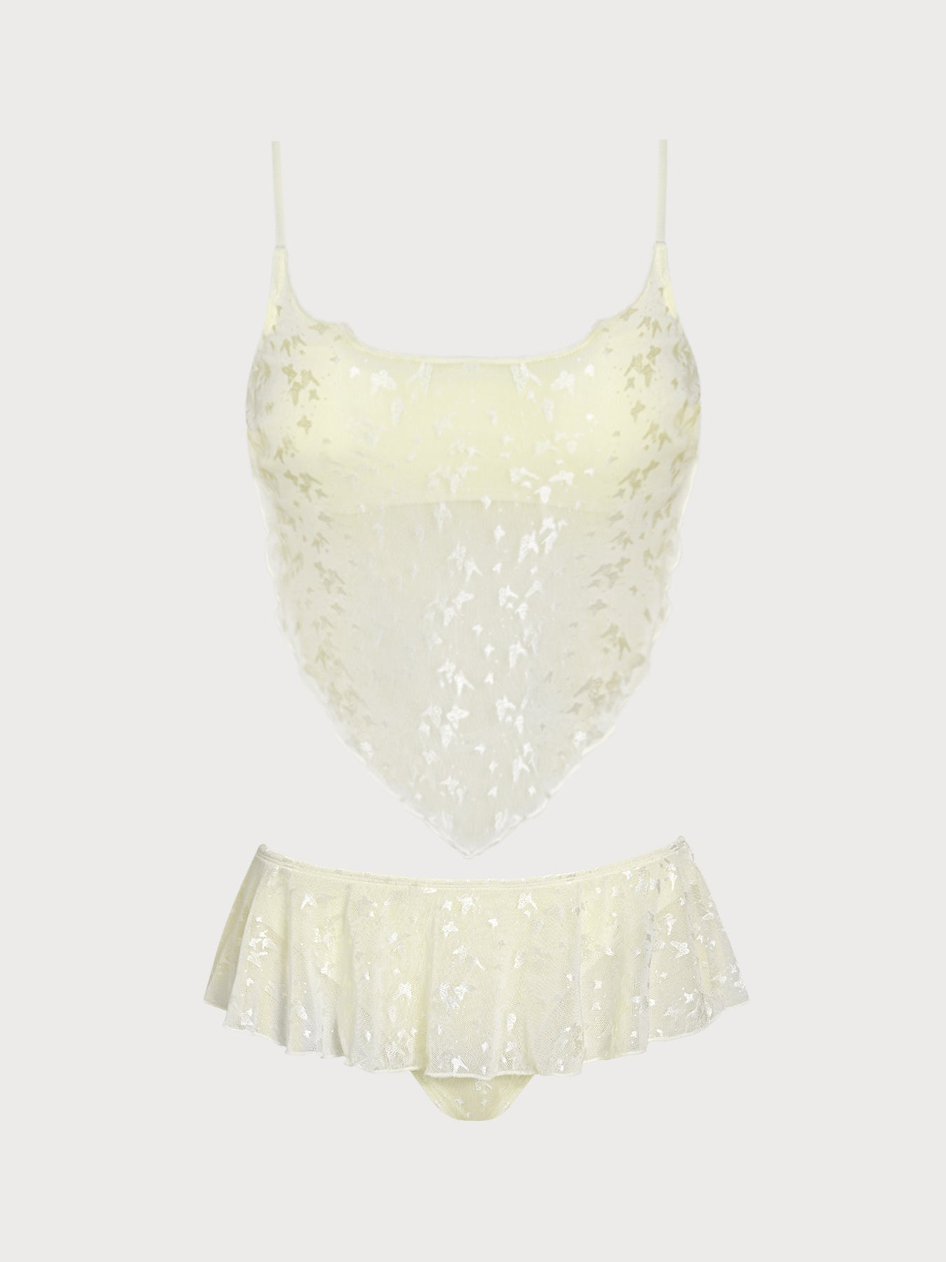 Women's Knitted Polyester Butterfly Tankini Set Tankinis - SAMIOLSWIM