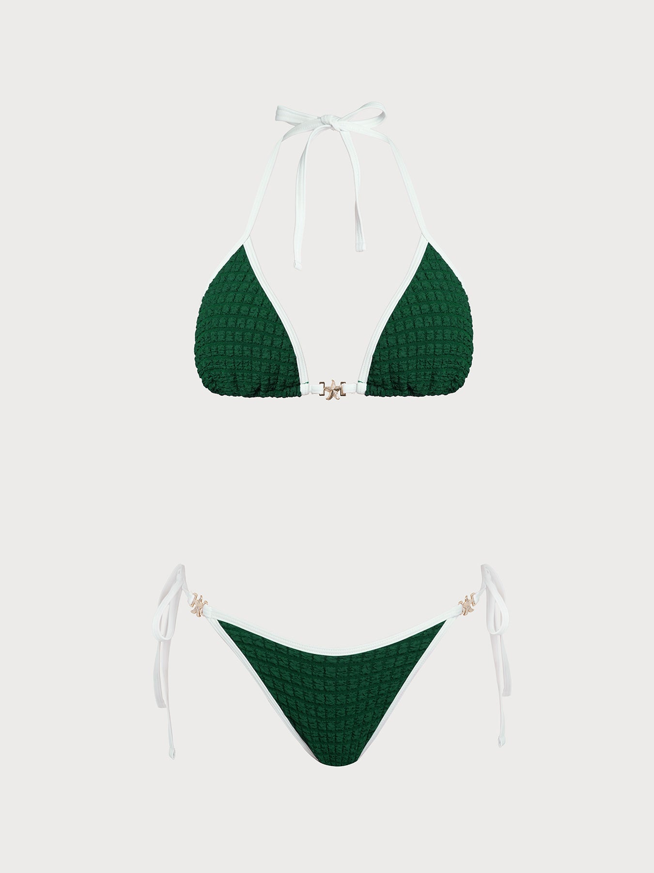 Women's Knitted Polyester Color Block Bikini Set Bikinis - SAMIOLSWIM