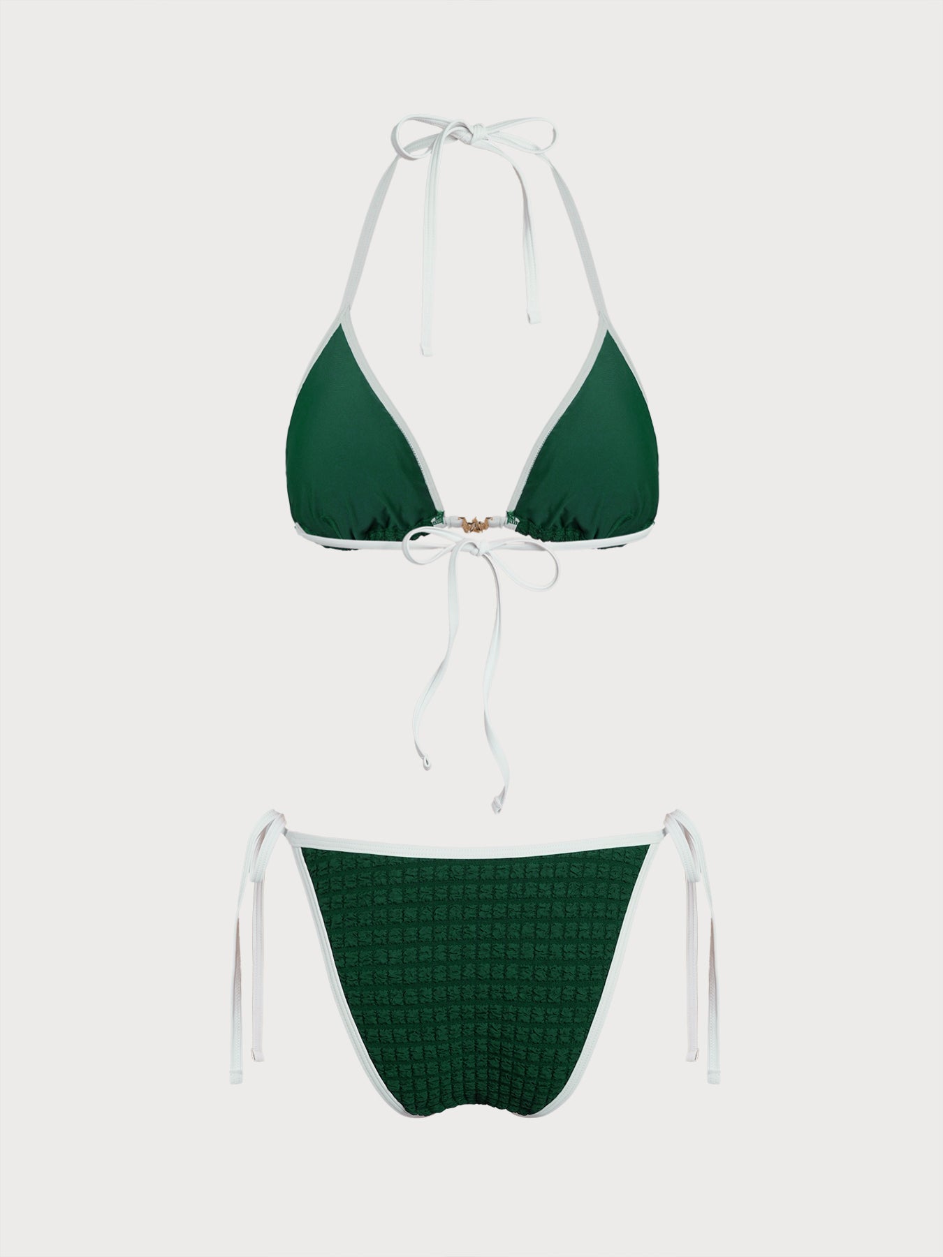 Women's Knitted Polyester Color Block Bikini Set Bikinis - SAMIOLSWIM