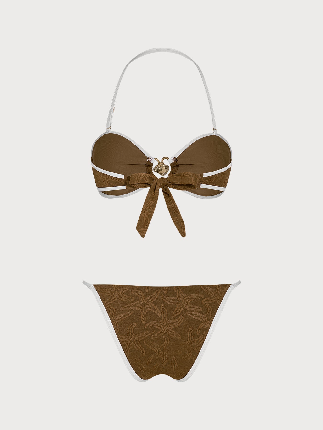 Women's Knitted Polyester Color Block Bikini Set Bikinis - SAMIOLSWIM