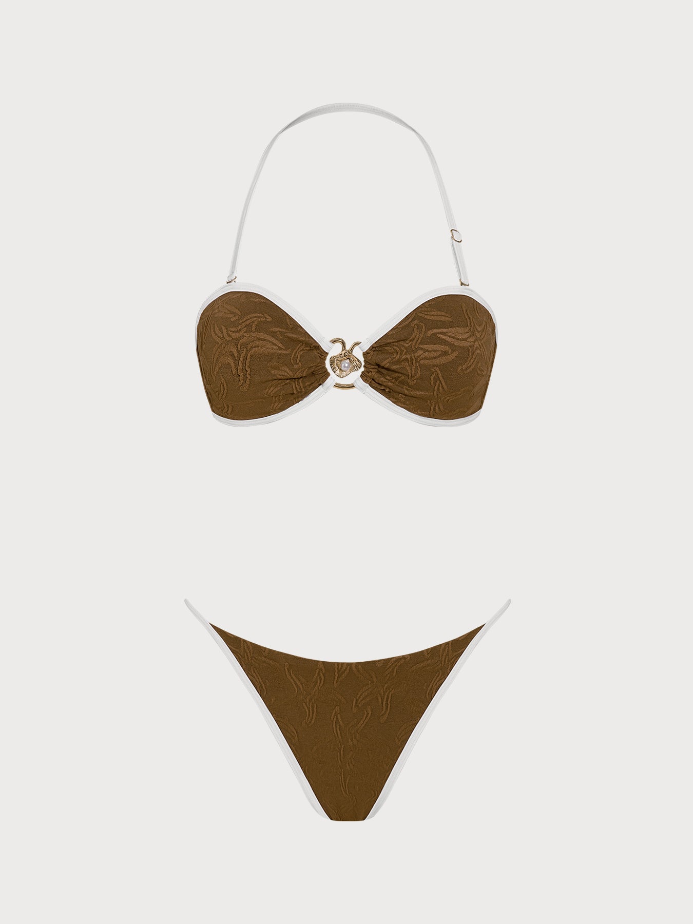 Women's Knitted Polyester Color Block Bikini Set Bikinis - SAMIOLSWIM