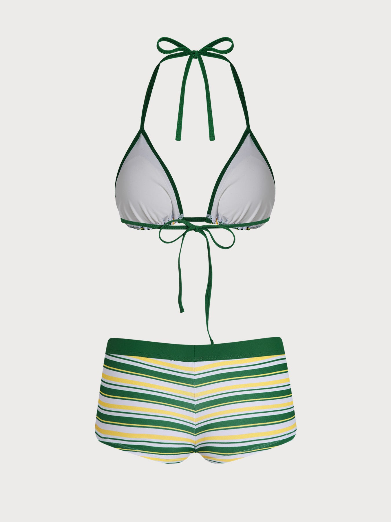Women's Knitted Polyester Color Block Tankini Suit Bikinis - SAMIOLSWIM