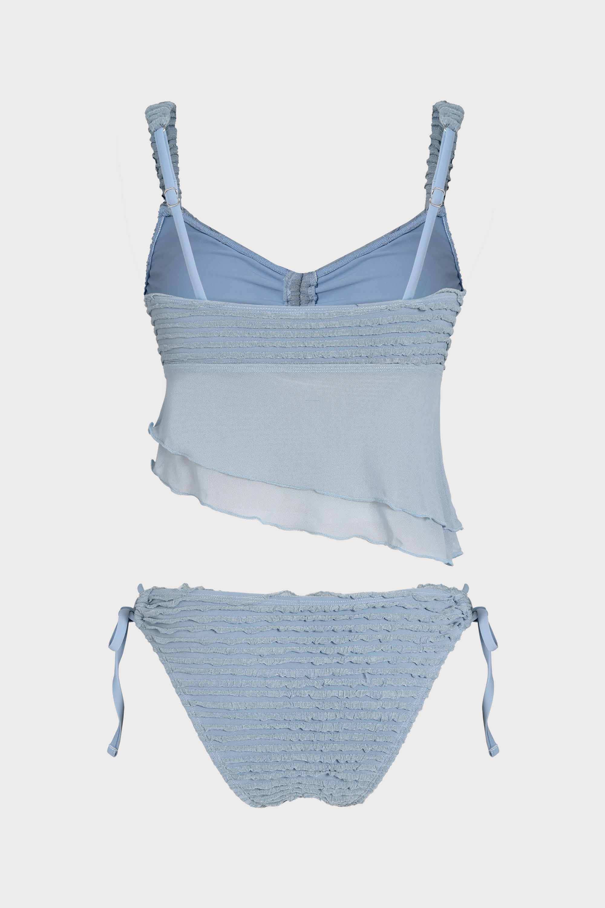 Women's Knitted Polyester Color Block Tankini Suit Tankinis - SAMIOLSWIM