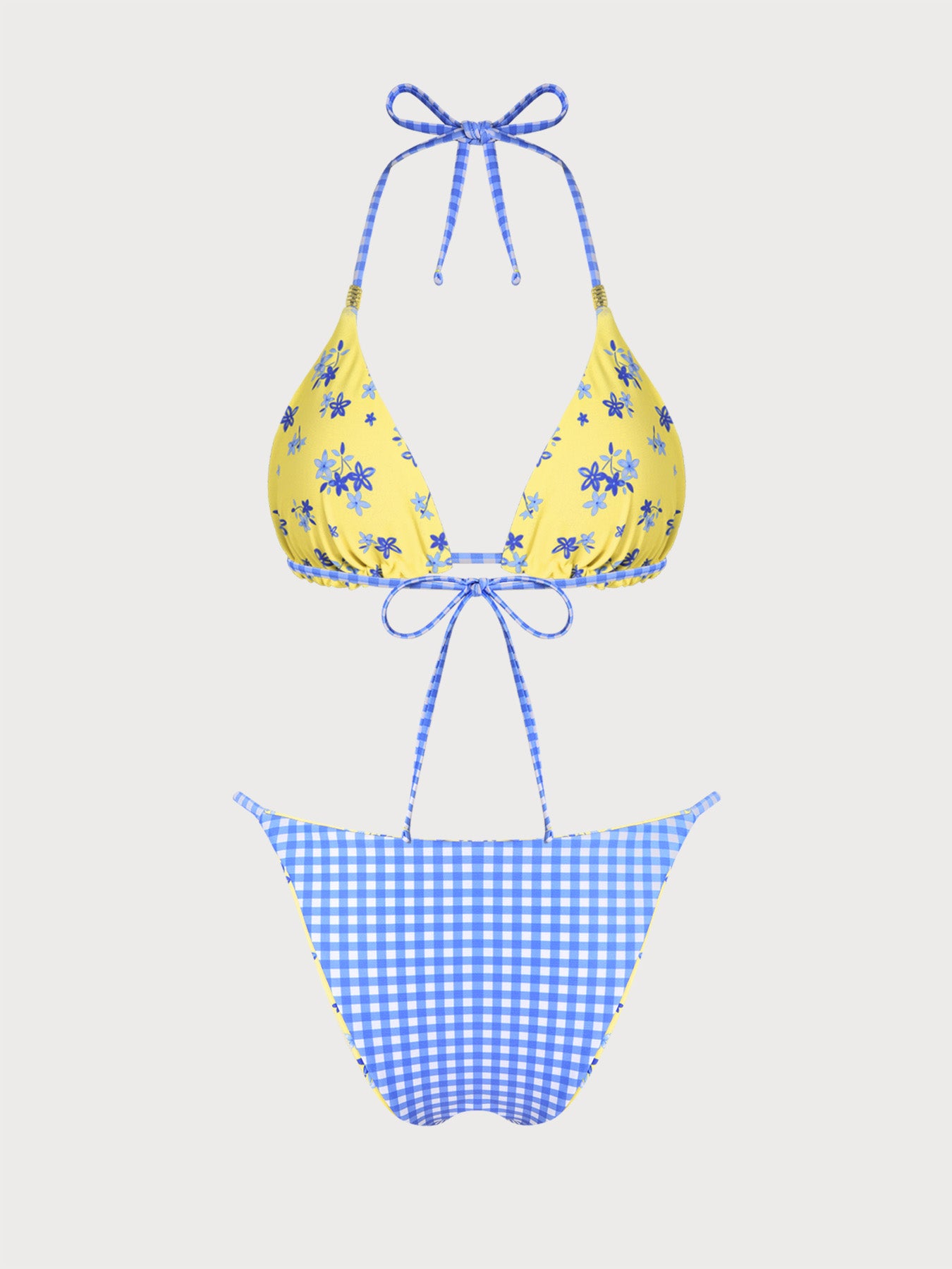 Women's Knitted Polyester Floral Print Bikini Set Bikinis - SAMIOLSWIM