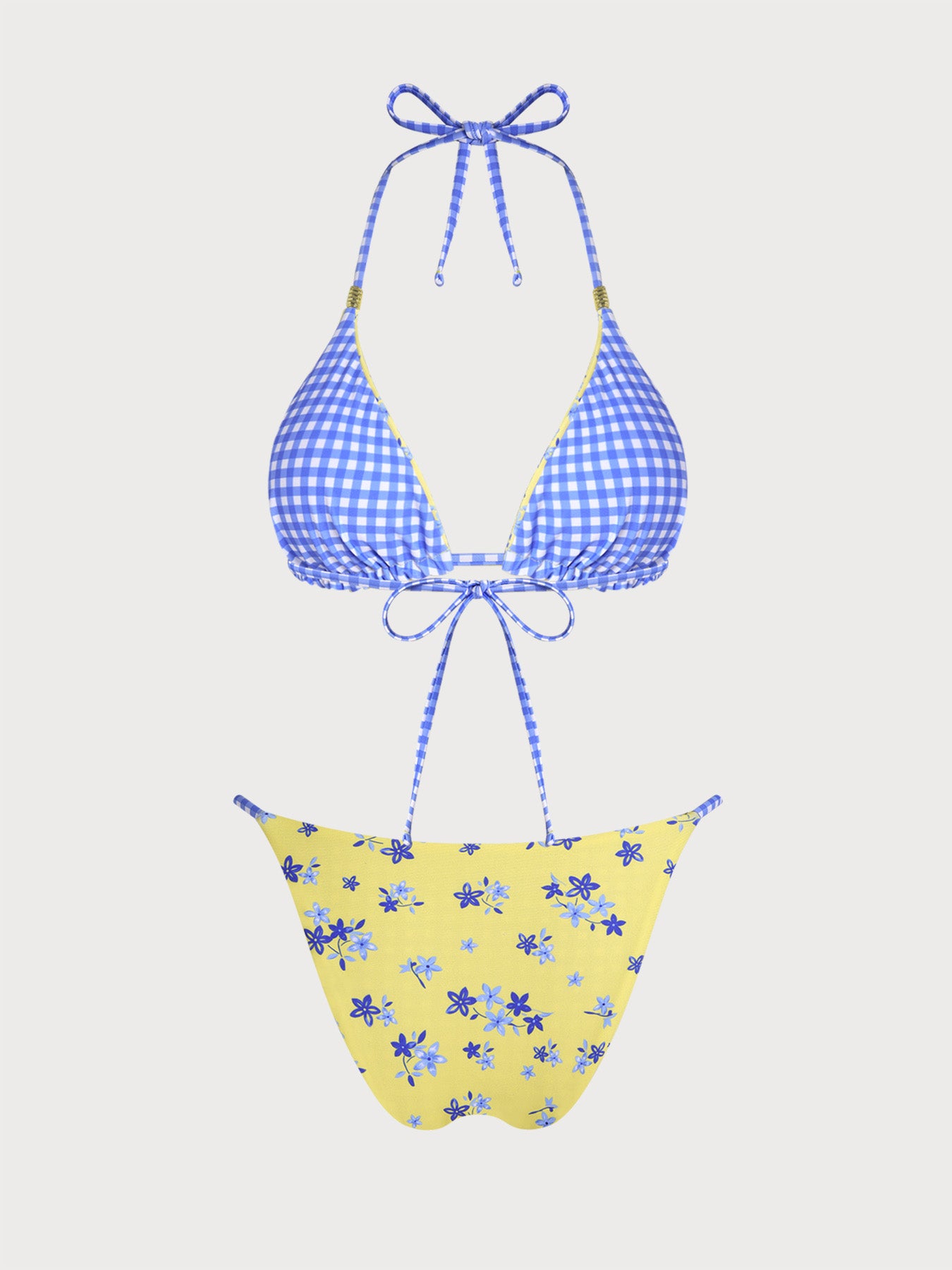 Women's Knitted Polyester Floral Print Bikini Set Bikinis - SAMIOLSWIM