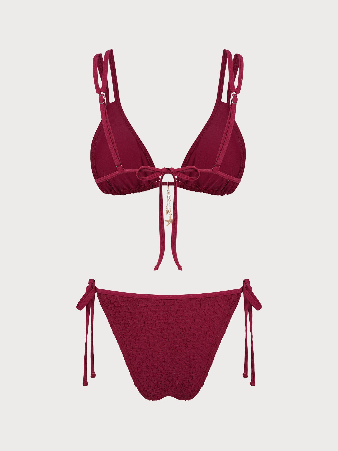 Women's Knitted Polyester Jacquard Trim Bikini Set Bikinis - SAMIOLSWIM