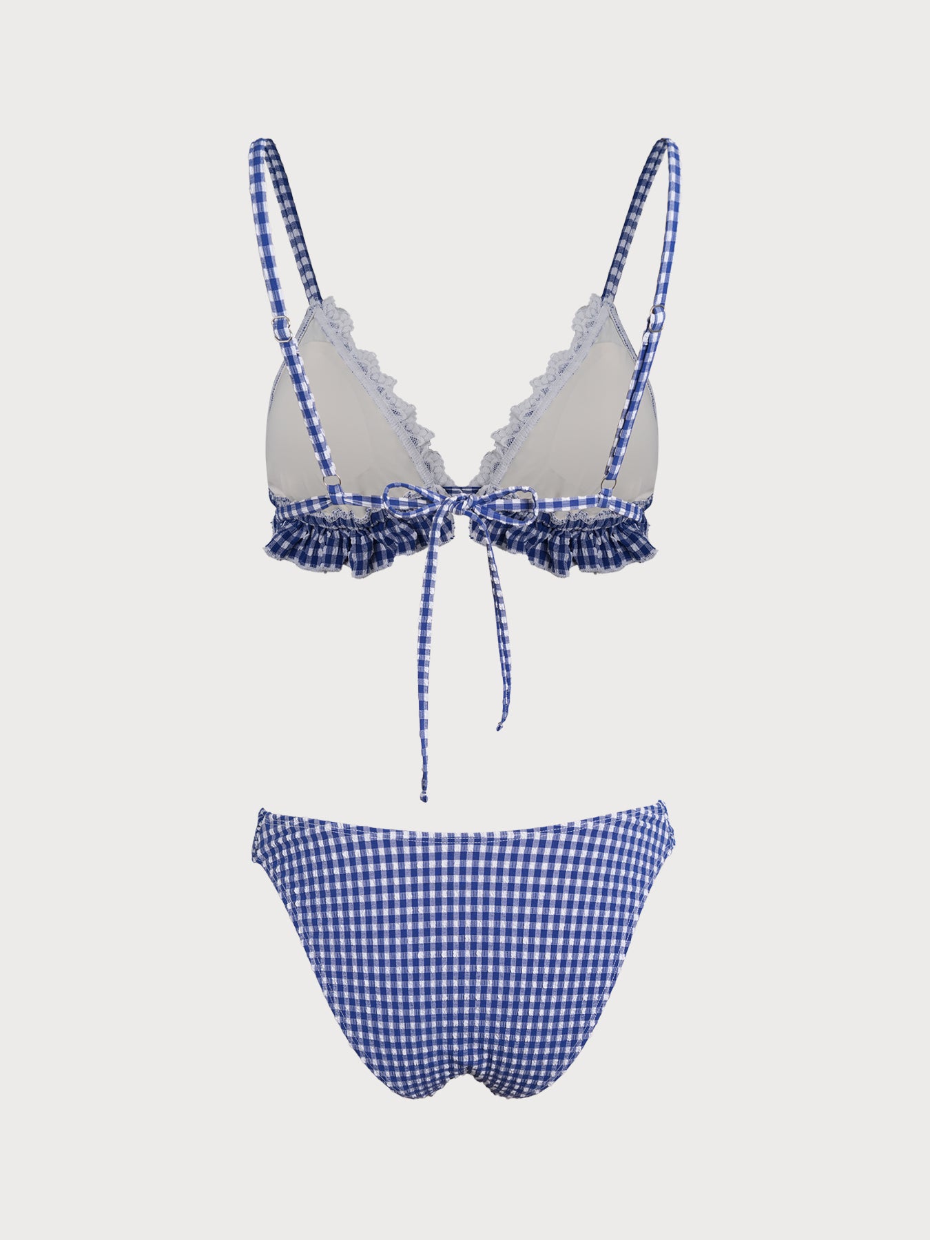 Women's Knitted Polyester Plaid Bikini Set Bikinis - SAMIOLSWIM