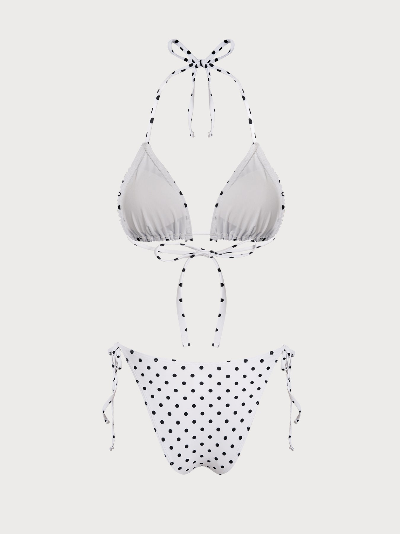 Women's Knitted Polyester Polka Dot Bikini Set Bikinis - SAMIOLSWIM