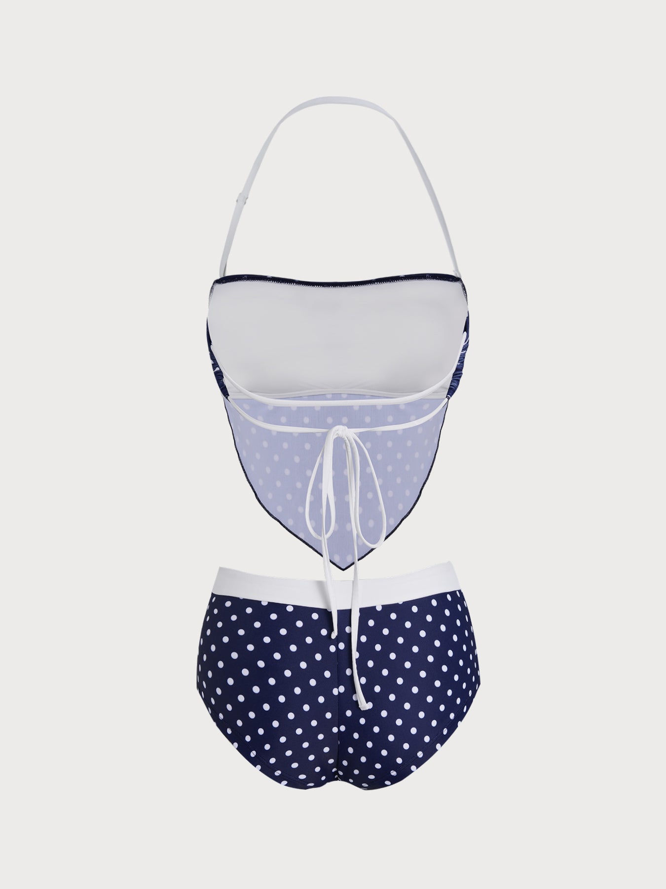 Women's Knitted Polyester Polka Dot Print Tankini Suit Tankinis - SAMIOLSWIM