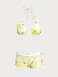 Women's Knitted Polyester Printed Bikini Set Bikinis - SAMIOLSWIM