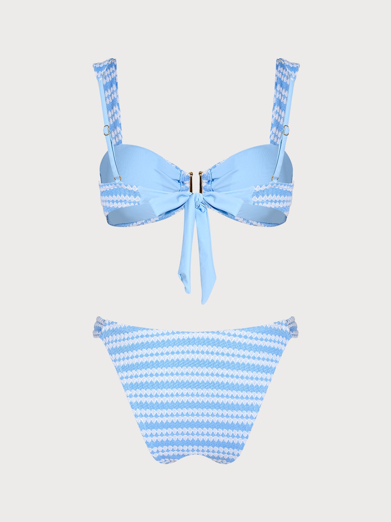 Women's Knitted Polyester Striped Bikini Set Bikinis - SAMIOLSWIM