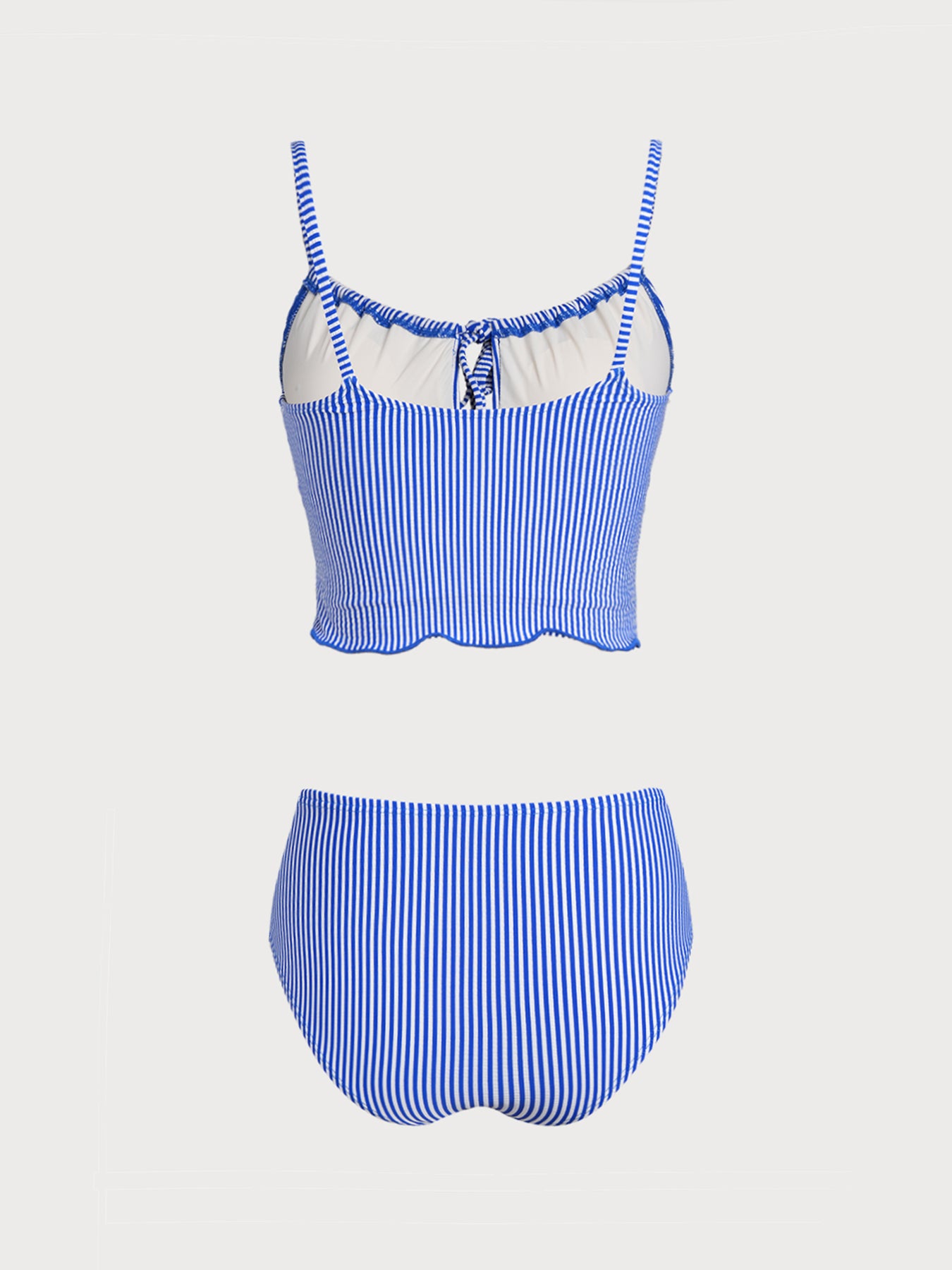 Women's Knitted Polyester Striped Tankini Suit Tankinis - SAMIOLSWIM