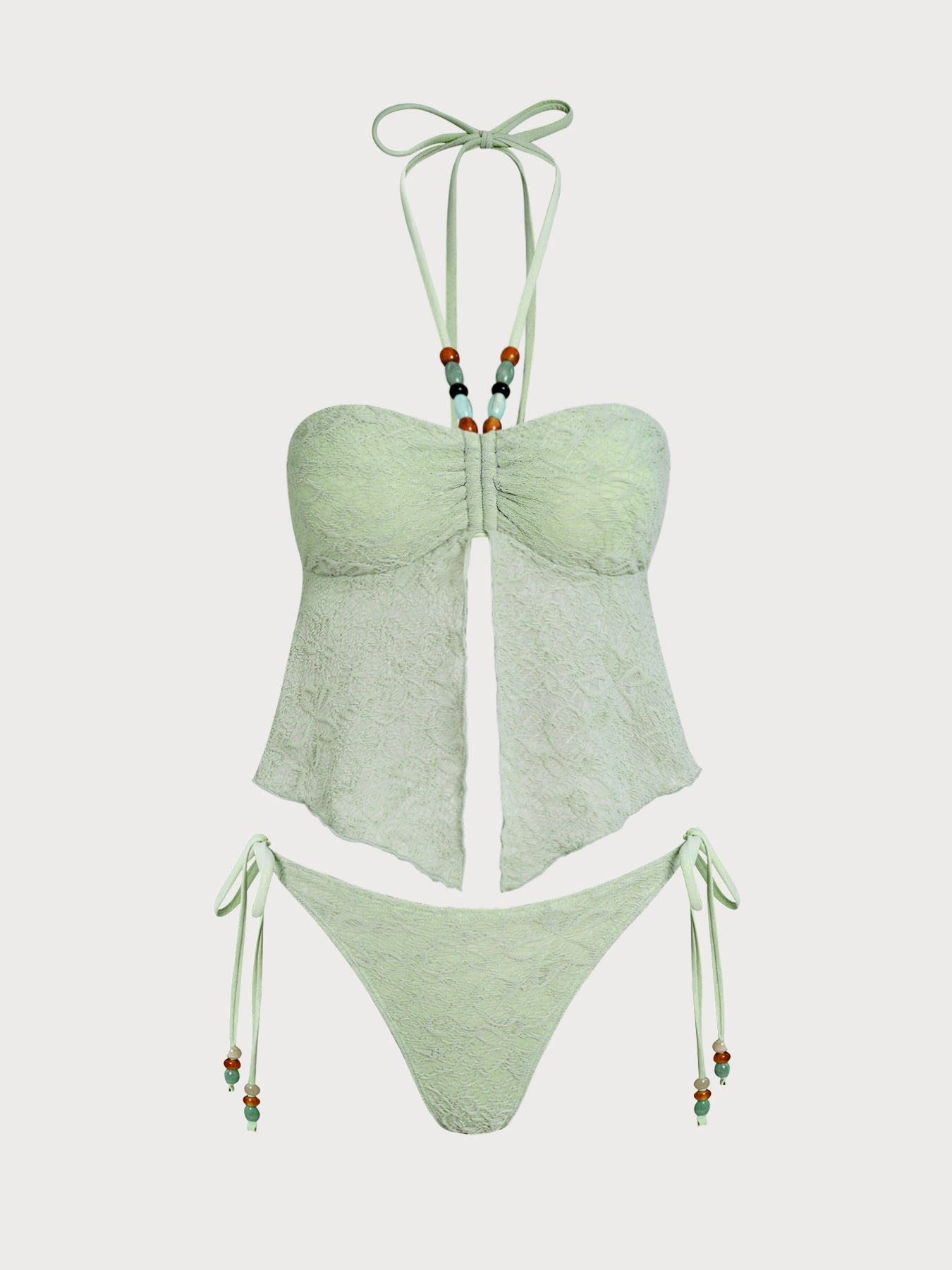 Women's Knitted Polyester Tankini Set Tankinis - SAMIOLSWIM