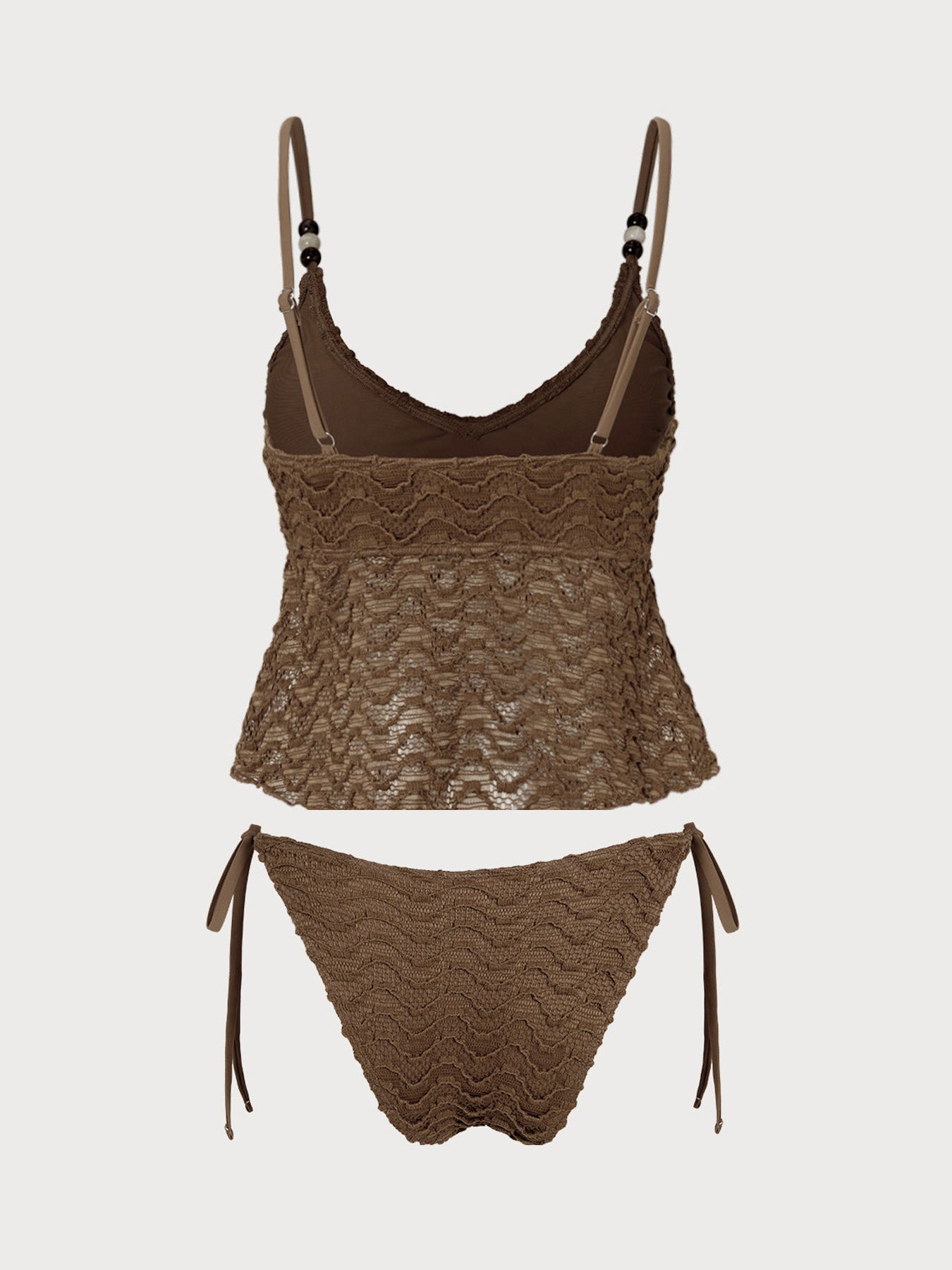 Women's Knitted Polyester Tankini Set Tankinis - SAMIOLSWIM