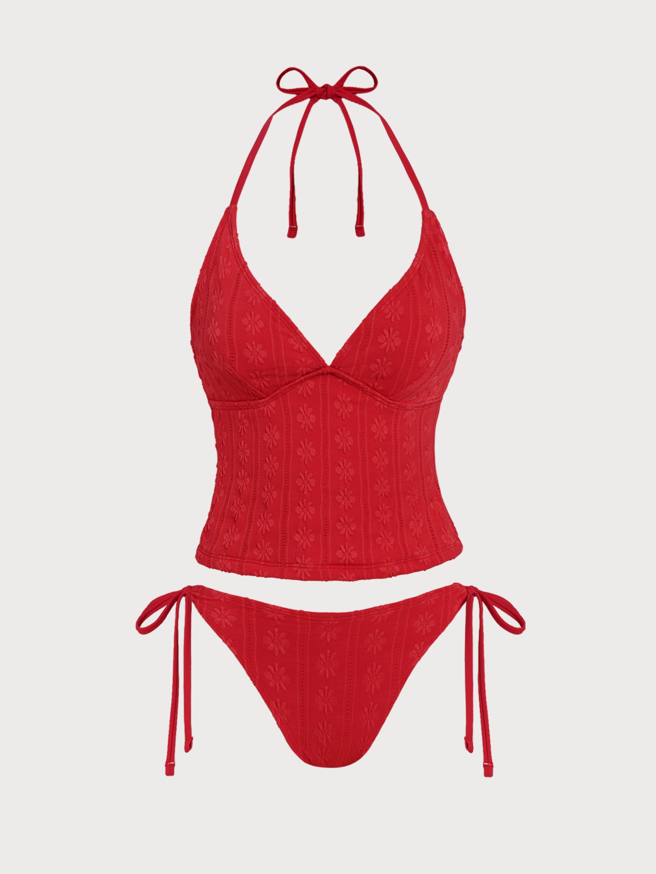 Women's Knitted Polyester Tankini Set Tankinis - SAMIOLSWIM
