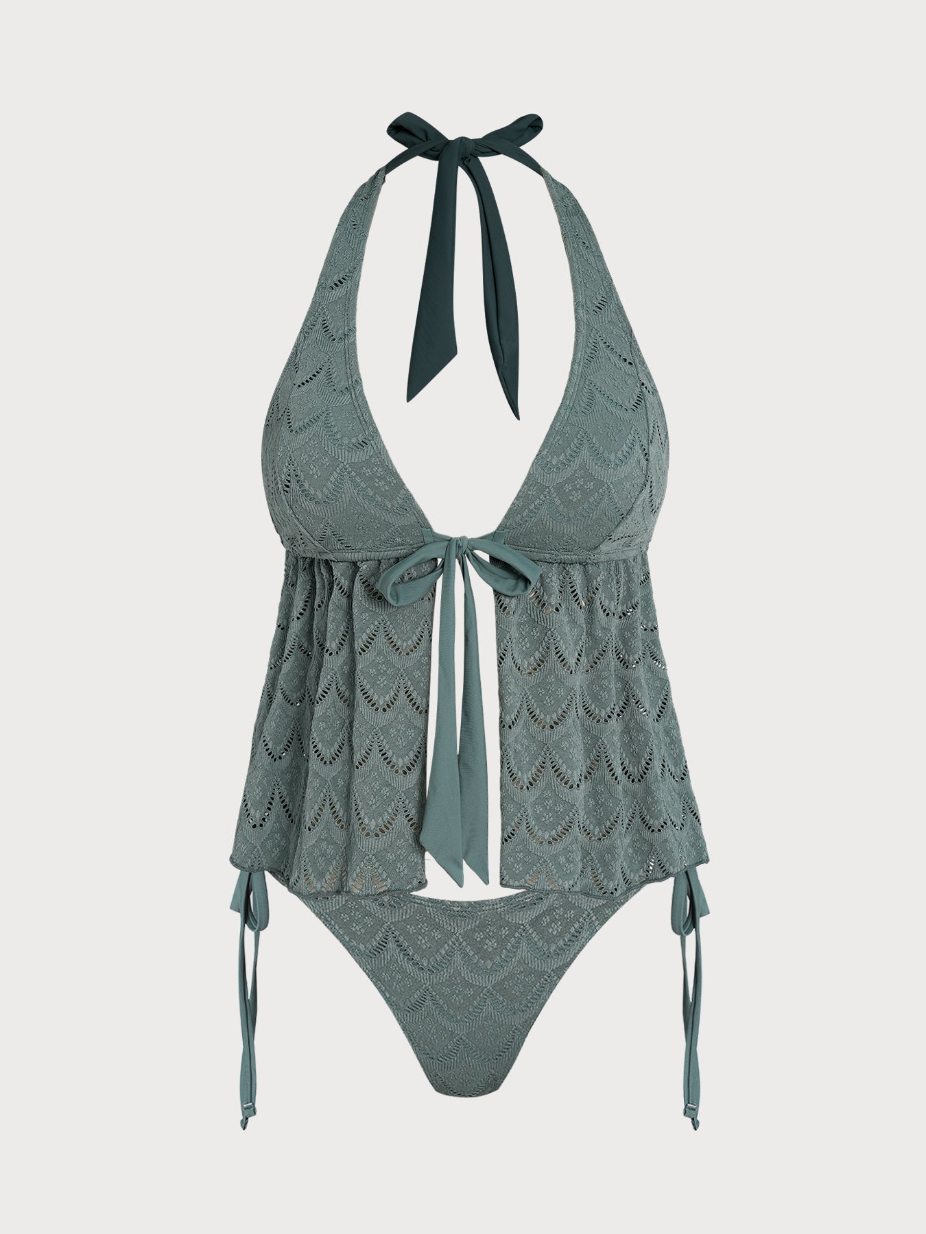 Women's Knitted Polyester Tankini Set Tankinis - SAMIOLSWIM
