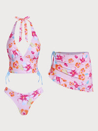 Women's Knitted Polyester Tankini Suit Pink Tankinis - SAMIOLSWIM
