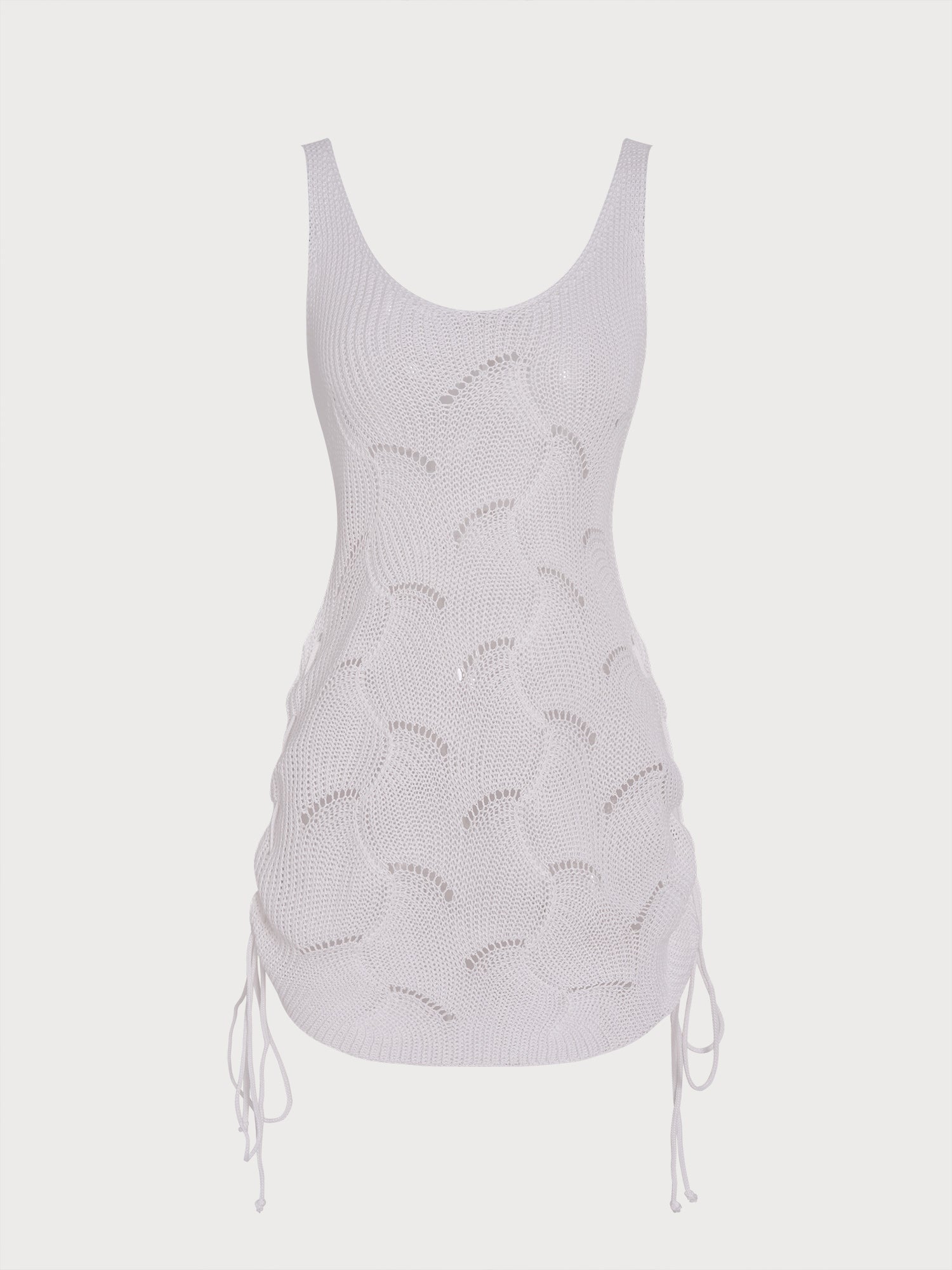 Women's knitted polyester top White Cover-ups - SAMIOLSWIM