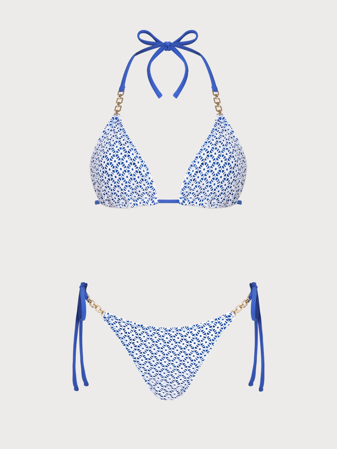 Women's Knitted Polyester Trim Bikini Set Bikinis - SAMIOLSWIM