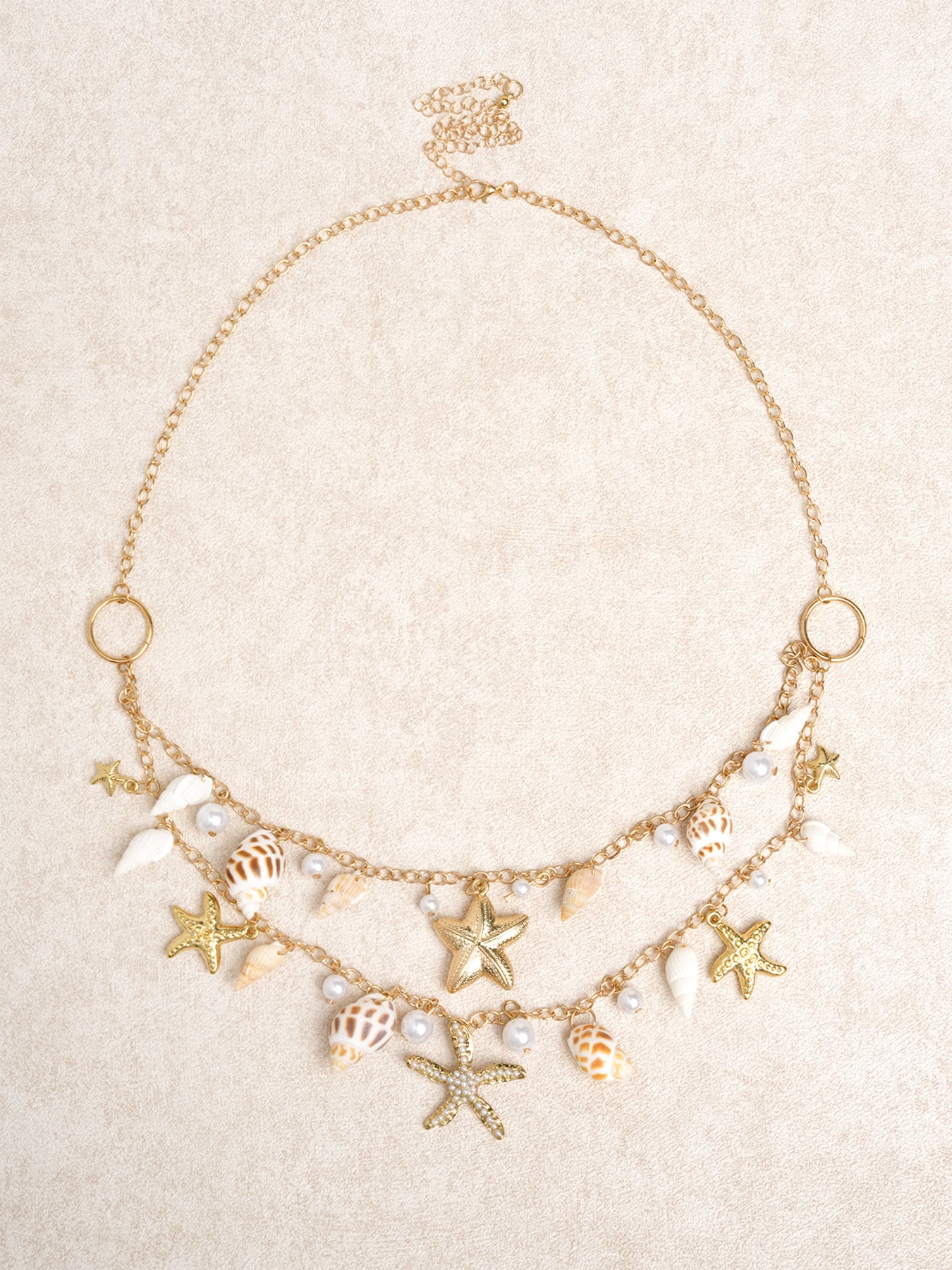 Women's Metal Beach Starfish and Shell Waist Chain Beach Accessories Gold Beach Accessories - SAMIOLSWIM