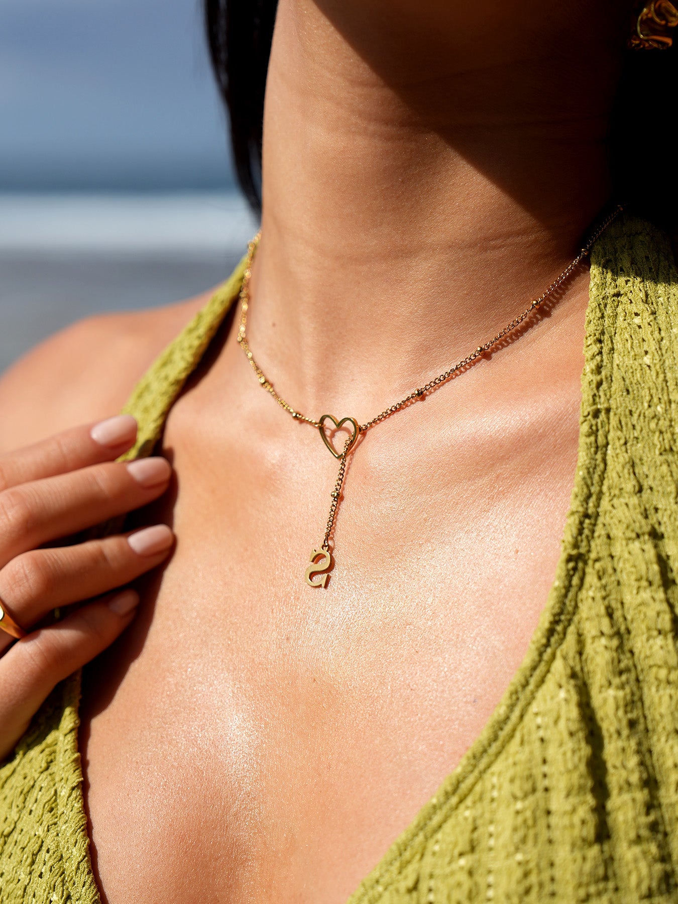 Women's Metal Heart Letter Pendant Necklace Necklaces - SAMIOLSWIM