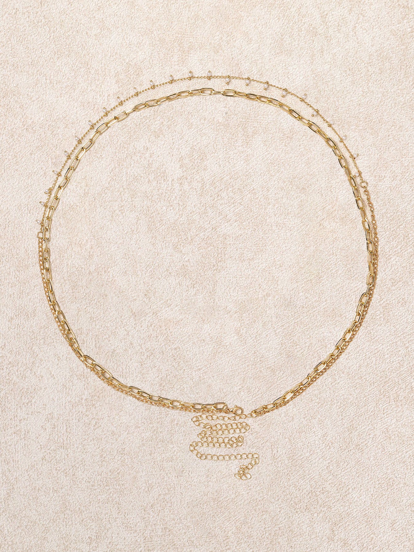 Women's Metal Pearl Double Waist Chain Beach Accessory - SAMIOLSWIM - 01
