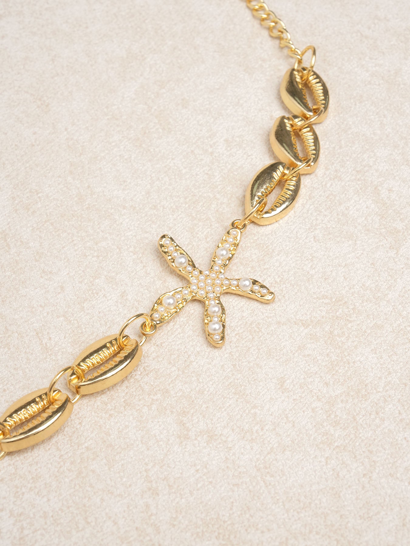 Women's Metal Starfish Seed Bead Shell Waist Chain Beach Accessory Beach Accessories - SAMIOLSWIM