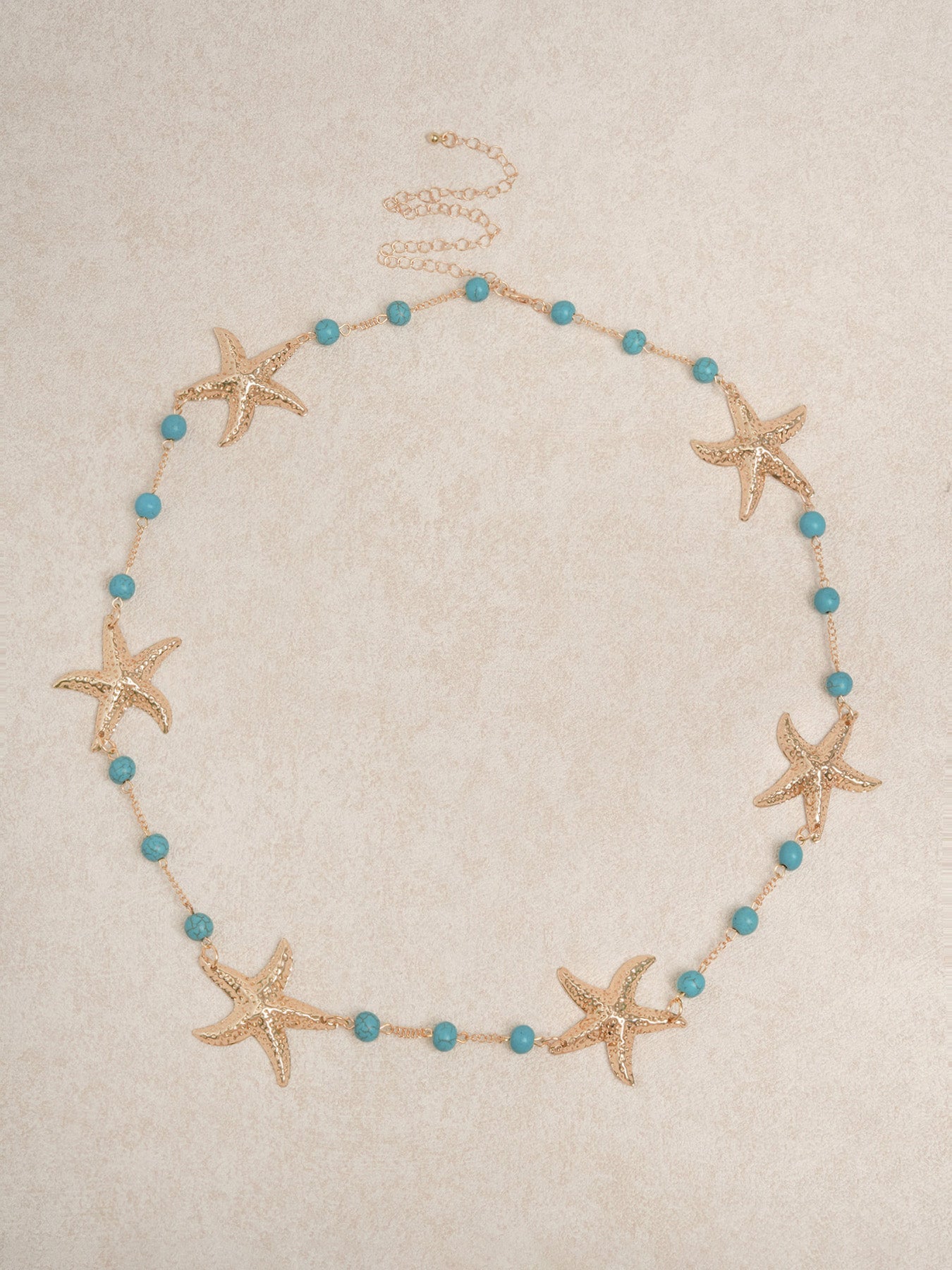 Women's metallic faux turquoise ocean resort style starfish beach accessories Gold Beach Accessories - SAMIOLSWIM