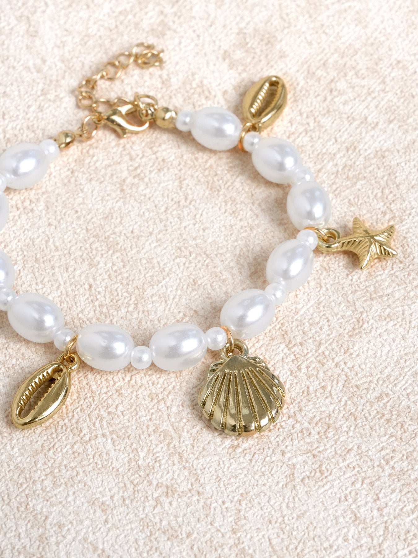 Women's Pearl Shell Conch Starfish Pendant Bracelet Bracelets - SAMIOLSWIM