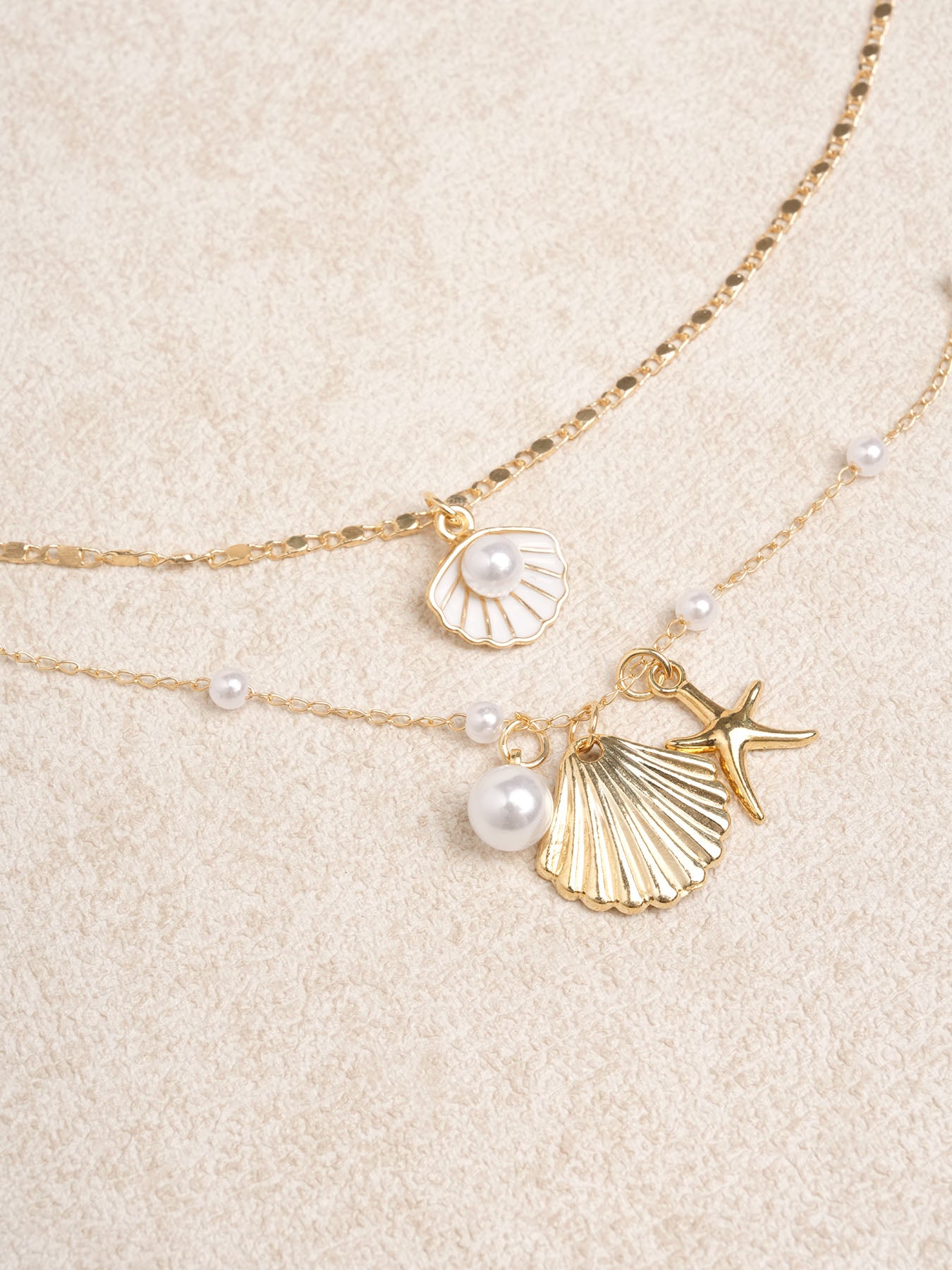 Women's Pearl Starfish Shell Necklace Necklaces - SAMIOLSWIM