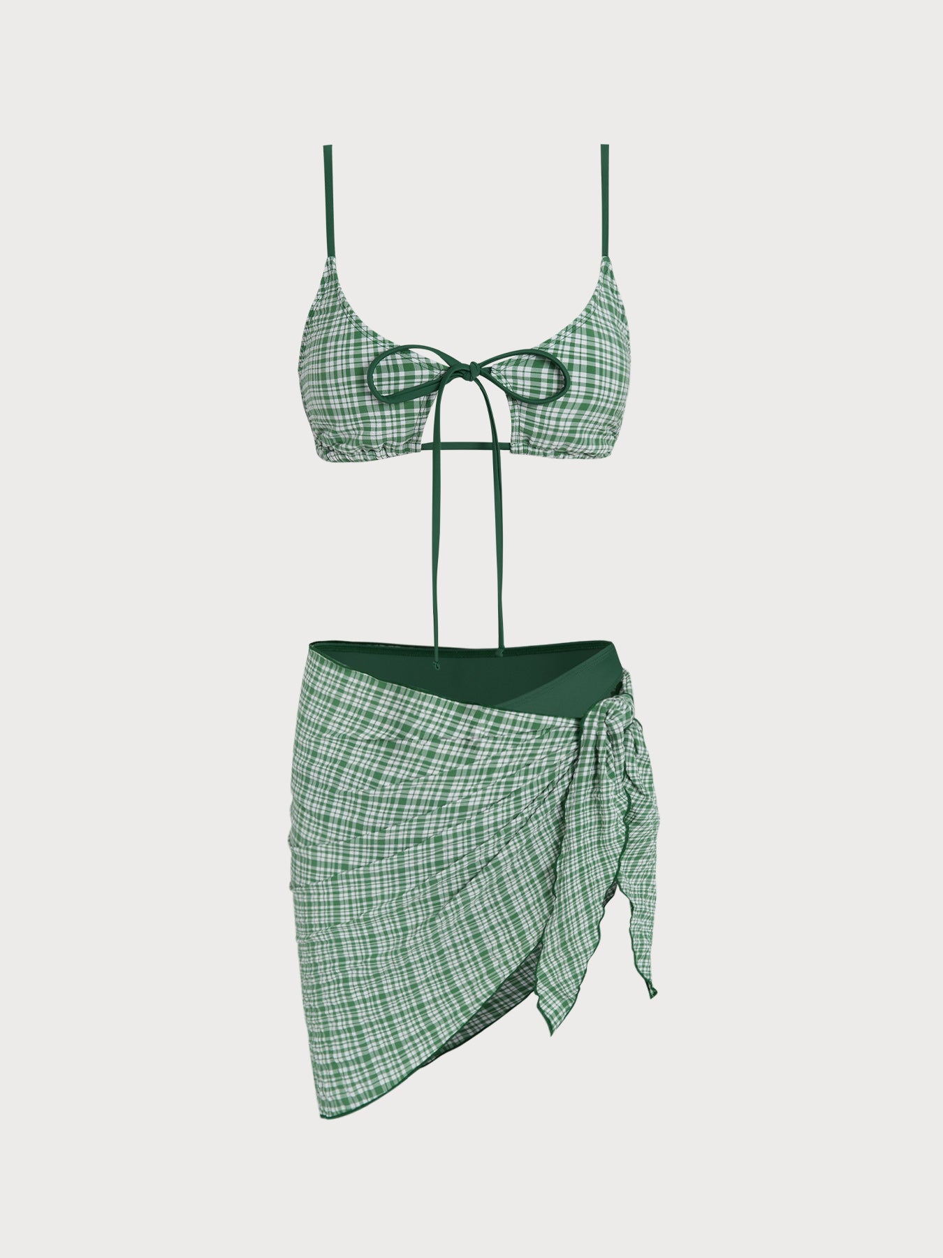 Women's Polyester Plaid Bikini Set Bikinis - SAMIOLSWIM