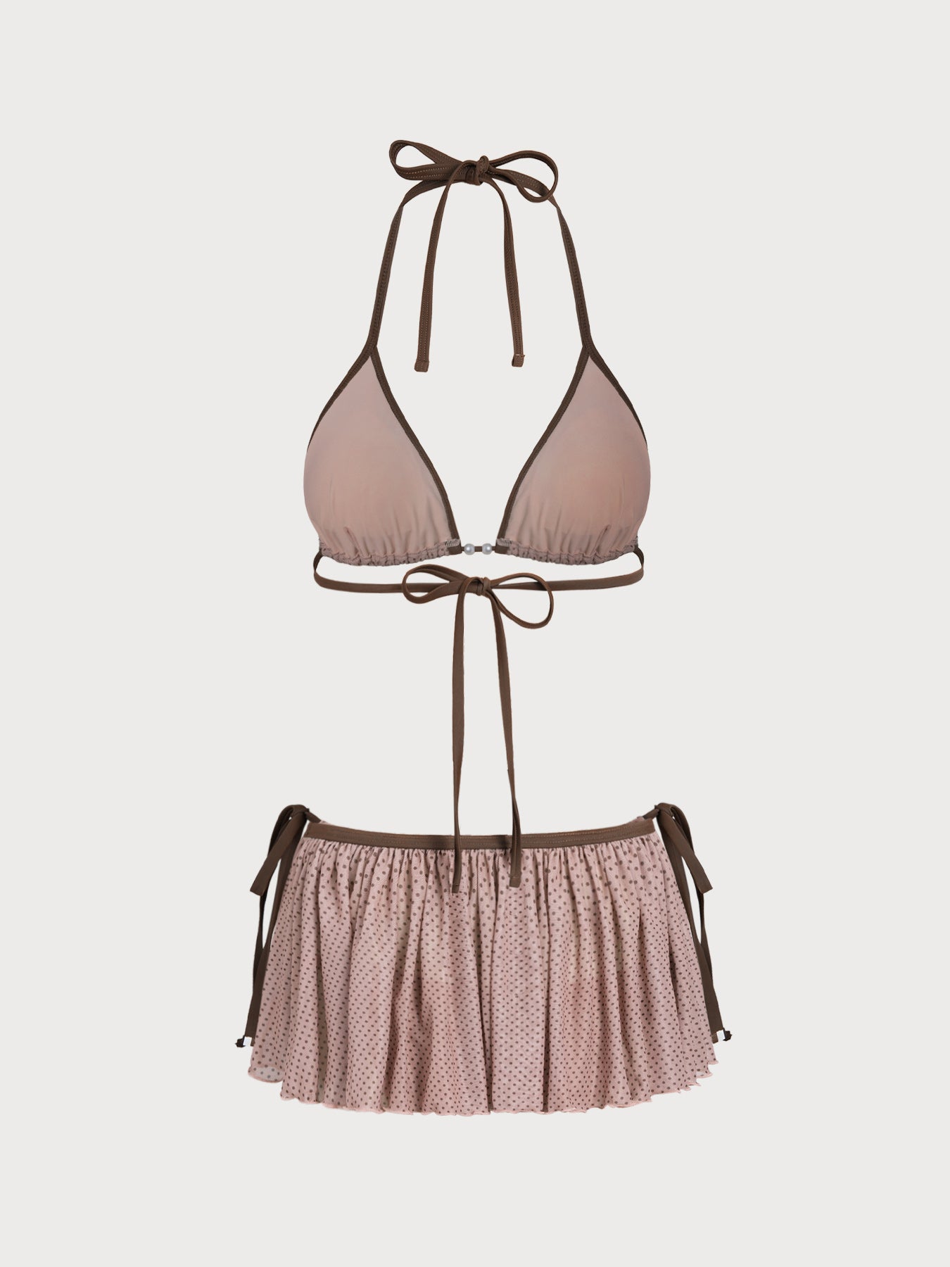 Women's Polyester Polka Dot Pearl Embellished Bikini Set Bikinis - SAMIOLSWIM