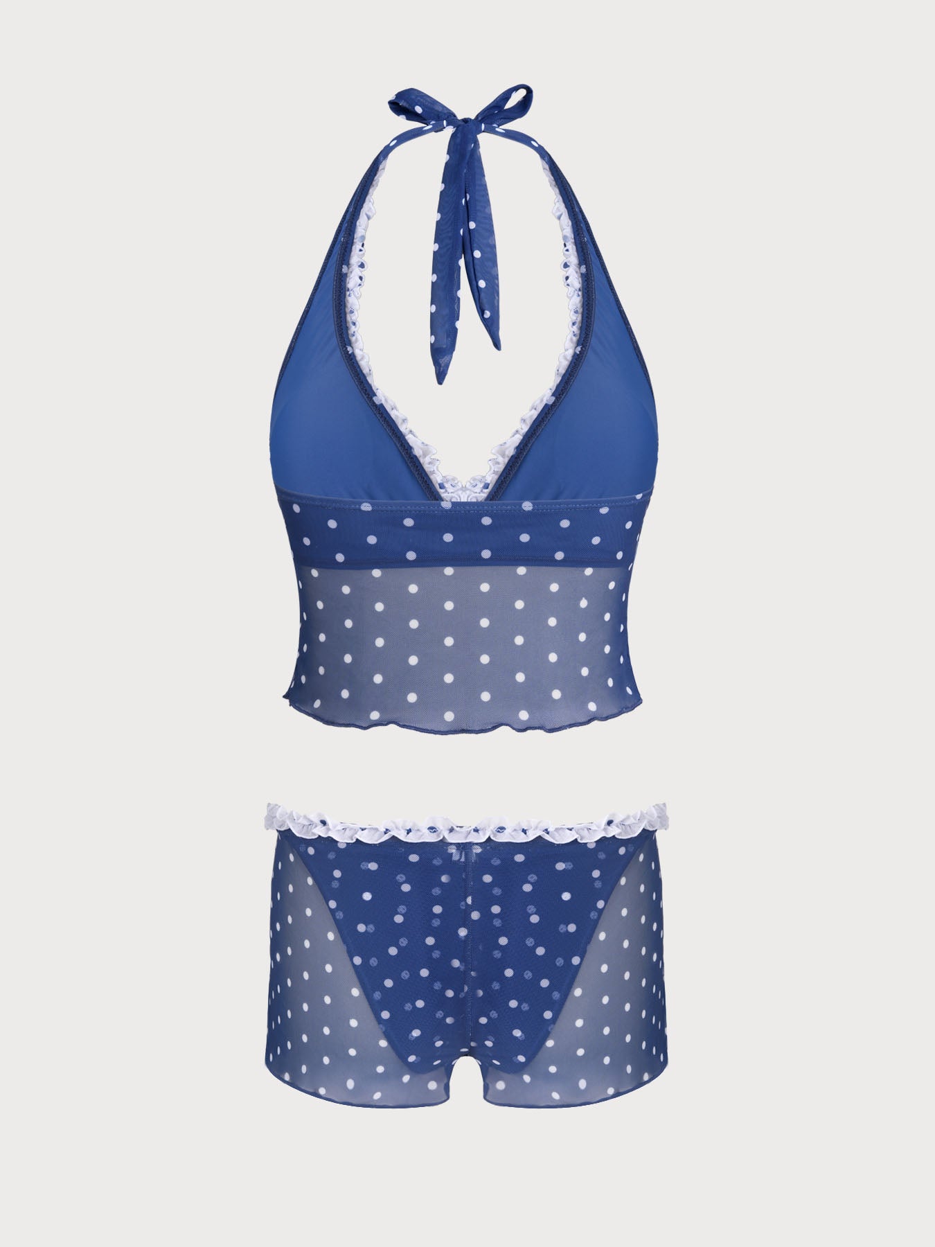 Women's Polyester Polka Dot Print Tankini Suit Tankinis - SAMIOLSWIM