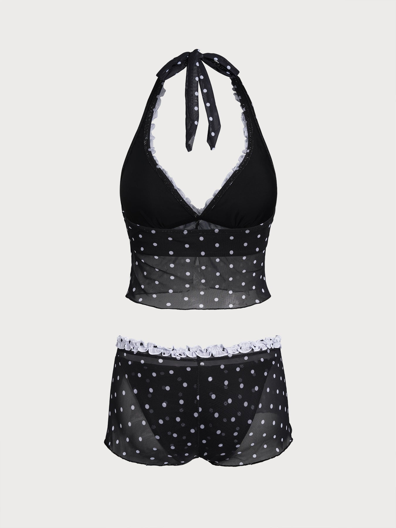 Women's Polyester Polka Dot Print Tankini Suit Tankinis - SAMIOLSWIM