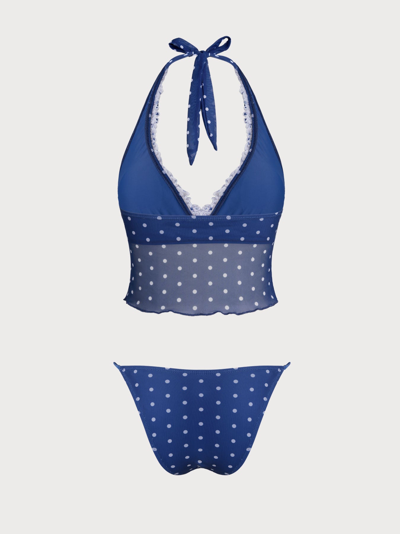 Women's Polyester Polka Dot Print Tankini Suit Tankinis - SAMIOLSWIM